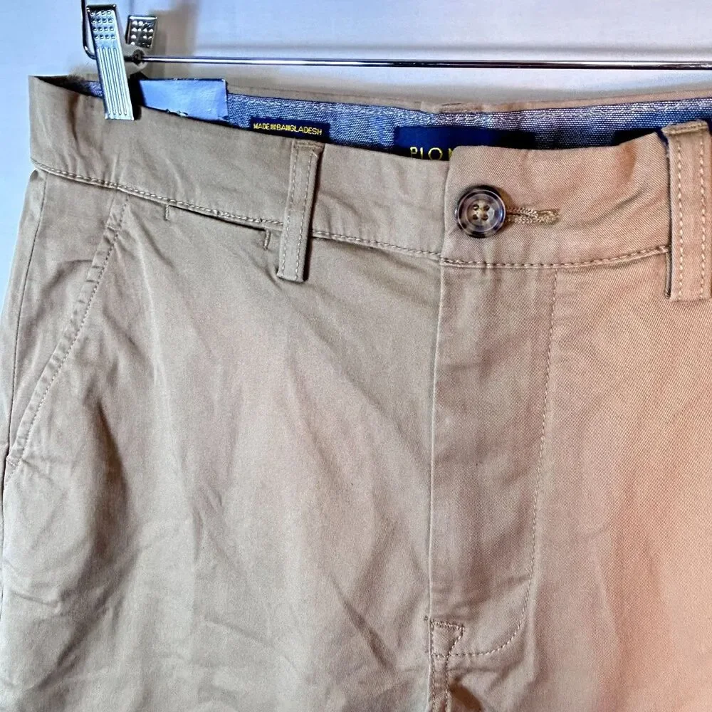 Piombo Italy Men's NWT Toast Tan Stretch Cotton Flat Front Shorts Sz IT 50/US 34